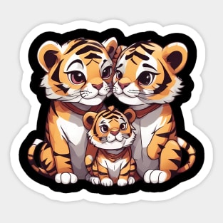 Cute Tiger Family Sticker